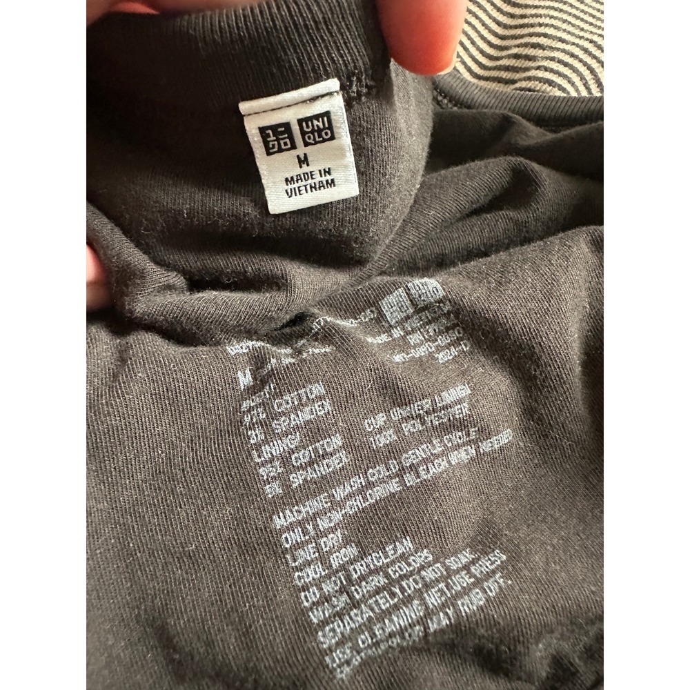Uniqlo Ribbed Built in Bra Sleeveless Dress Brown Black Striped Midi Racerback M - Picture 8 of 10